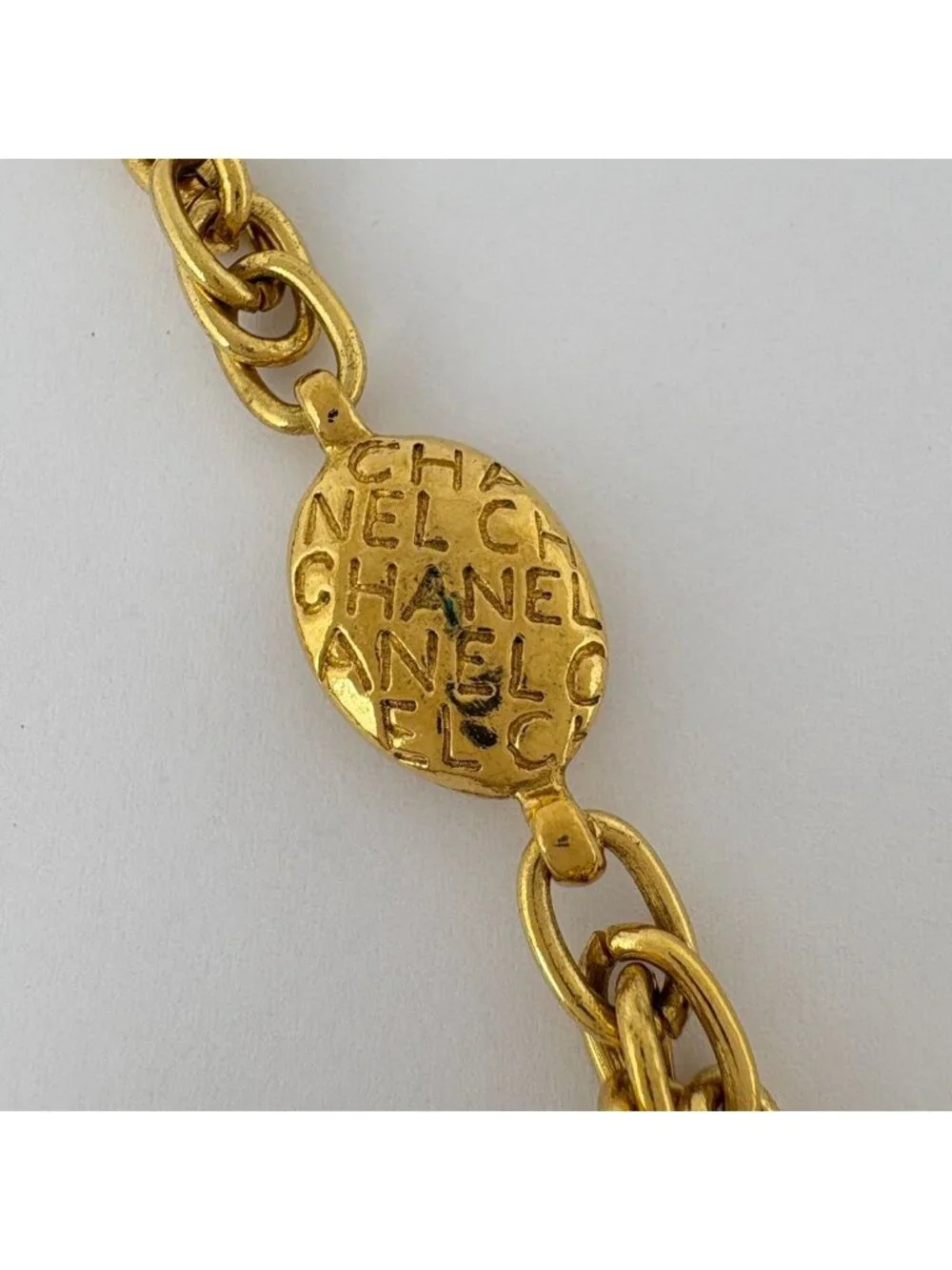 Chanel Necklace Long Double Strand Triple Gold Plated